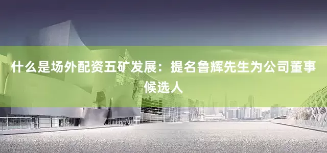 什么是场外配资五矿发展：提名鲁辉先生为公司董事候选人